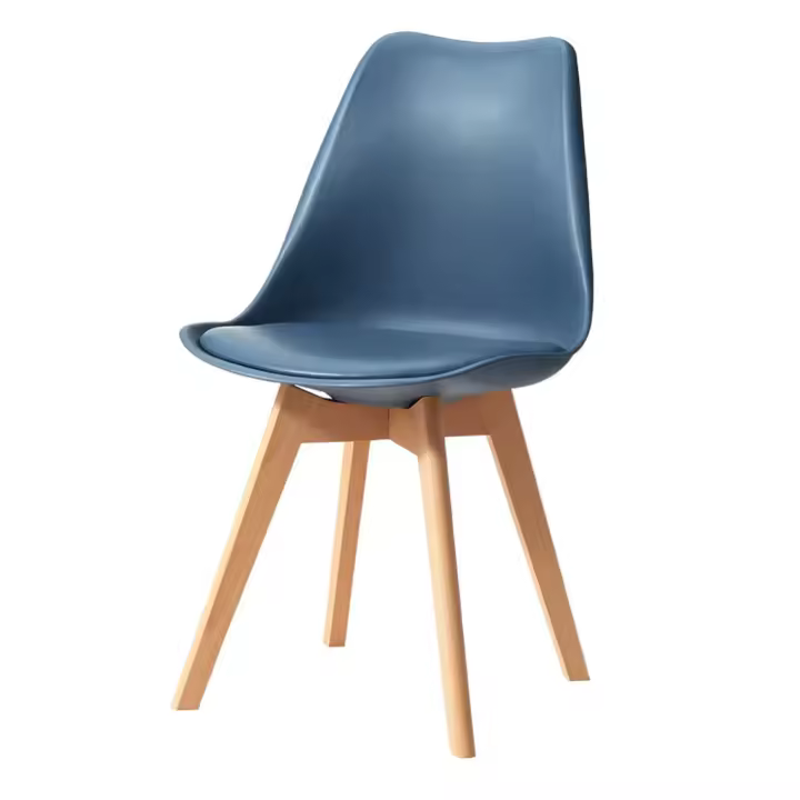 ORION91 Silla SIRIO Color Azul Petróleo Asiento Acolchado Piel Sintética y Patas Haya 54x81x48cm Comedor Oficina Salón Teletrabajo Cocina - SpazioLuzio - 1