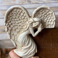 2PCS Escultura De Ángel En Resina Blanco Para Decoración De Hogar Y Regalos Arte De Puerta O Mesa Bellas Alas De Ángel - details 11