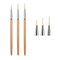 JEARLYU Set De 3 Brochas Para Arte De Uñas Con Línea Francesa Y Puntas 3D Herramientas De Dibujo DIY Para Gel UV Y Manicura - details 3