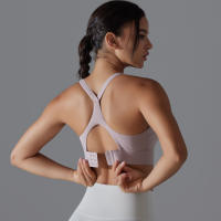 Sujetador deportivo con espalda descubierta para mujer, ropa interior de entrenamiento con hebilla ajustable para correr, Fitness, gimnasio, Bralette acolchado, ropa deportiva - details 27