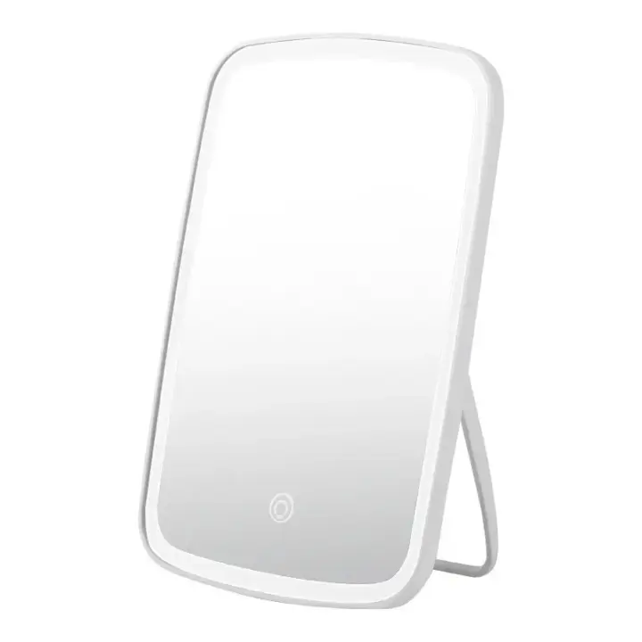 Espejo De Maquillaje LED Con Base Plegable Compacto Blanco Cuadrado Para Viajes Con Tres Colores De Luz Para Escoger - 1