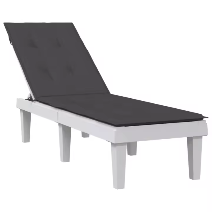 vidaXL Cojín para tumbona tela gris antracita melange (75+105)x50x3 cm - 1