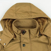 Chaqueta De Motocicleta De Algodón Tejida Con Lana Gruesa Talla Grande Estilo Moda Impermeable Y Cálida Con Cuello Erguido Para Hombres - details 15