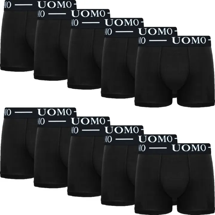 Pack 5 Calzoncillos Bóxer de Algodón Hombre - Color Negro, Cómodos y Transpirables - 1