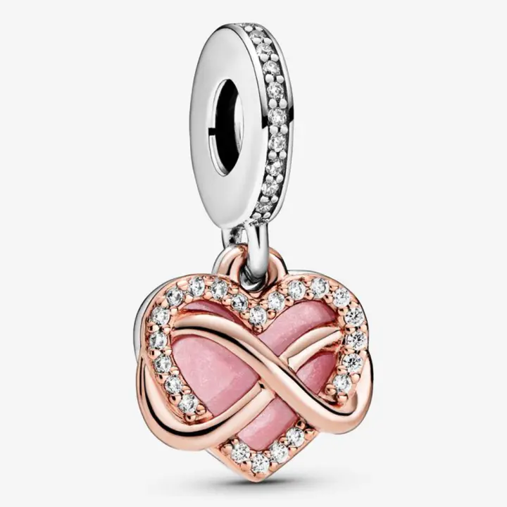 Pandora Charm de Colgante en Plata de Ley Corazón infinito brillante，Incluye Caja Original - 1