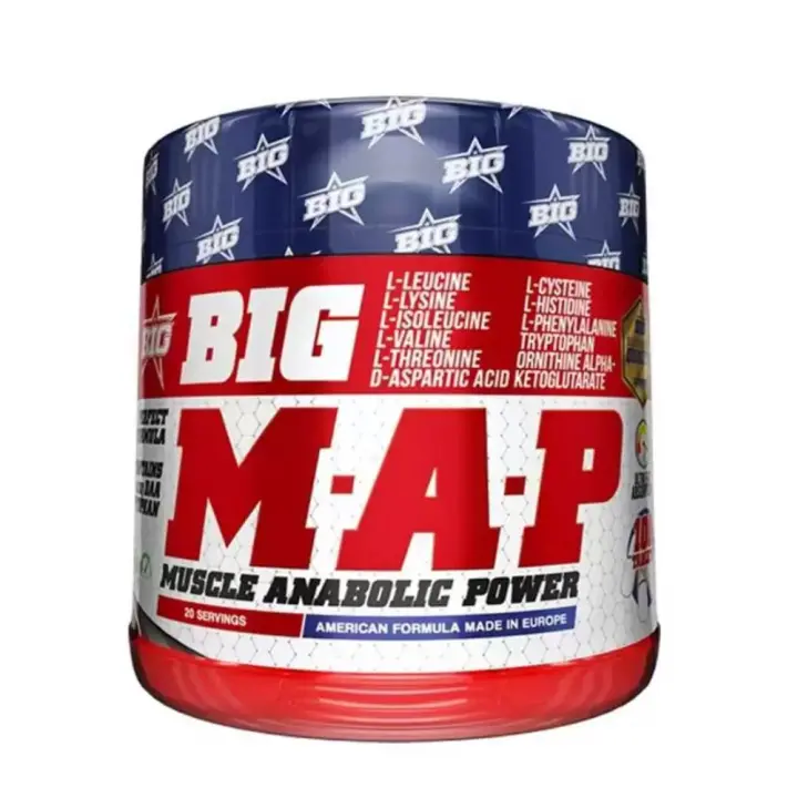 Big BIG M-A-P Muscle Anabolic Power - Suplemento anabólico de aminoácidos - 20 servicios (100 tabletas) - Mejora la recuperación muscular - Encapsulado - Incrementa la masa muscular - Reduce la degradación muscular. - 1