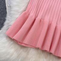 Vestido De Sirena Corto Con Mangas Y Cuello V Vintage REALEFT Para Mujer Knit De Verano Con Botones Cintura Alta Longitud De Rodilla - details 28