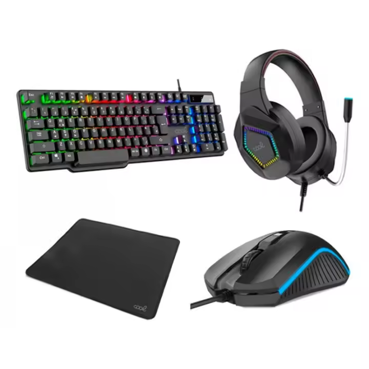 COOL - 8434847060736 teclado Ratón incluido Juego USB QWERTY Español Negro 8434847060736 - 1