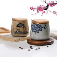 Taza De Café Cerámica Japonesa Retro De 350ml Con Tapa Y Cuchara Taza De Leche Para Desayuno Resistentes Al Calor Para El Hogar Vaso De Té Regalo - details 4