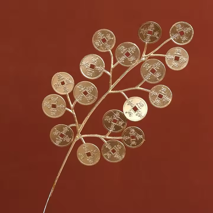 1/3/5Pcs Bouquet De Flores Artificiales Doradas Para Decoración De Hogar Navidad Año Nuevo Fiesta De Cumpleaños DIY Adornos Para Vaso Accesorio De Plantas - 1