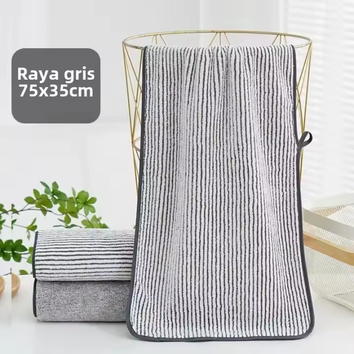 Toalla De Baño De Algodón Absorbente Y Gruesa Toalla Facial Suave No Ablada Para Adultos Regalo Para Viaje Y Hogar - 1