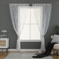 Cortina De Tules Blancas Con Encaje Y Flores Minimalistas Translúcida Para Decoración De Hogar Cortina De Sombra De Ventana Aireada Y Antipolvo Delgada Y Solar - details 12