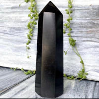 Torre De Obsidiana Natural 1pc Pulida Para Balancin De Círculos Y Hechicería Decoración De Hogar Para Equilibrio De Chakras Y Reiki - details 0