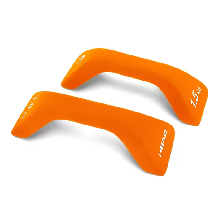 Mancuernas ergonómicas HEAD 1,5 Kg con recubrimiento de neopreno, Naranja - 1