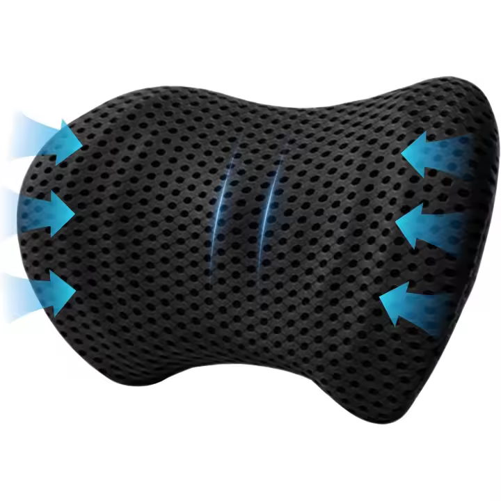 Cojín Lumbar ergonómico de Espuma viscoelástica, cojín Lumbar para Respaldo, cojín Lumbar para Asientos de Coche y sillas de Oficina (Negro) - 1