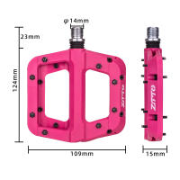 Rodamientos ZTTO MTB Ultralight Pedal Plano Chester XC Rendición AM Montaña BMX Antideslizante Gran Pie DU Fundición Nylon Plástico Bicicleta - details 1