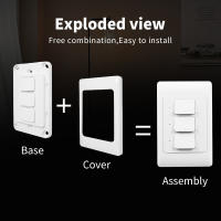 Interruptor Inteligente WiFi Tuya Botón Empuñadura Control Remoto Por App Compatible Con Alexa Y Google Home 110-240V 1/2/3 Gang - details 9