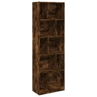 vidaXL Estantería de madera de ingeniería 57x28,5x174 cm Blanco, Negro, Roble Sonoma Mueble Almacenaje Estantería para Oficina, Estudio, Dormitorio Estantería/Librería/ mueble de Almacenamiento - details 3