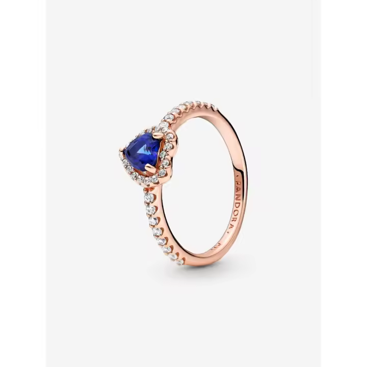 Pandora - Anillo de corazón Azul brilliant with Baño de Gold Rose de 14 K - 1