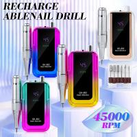 Máquina De Uñas Eléctrica Recargable 45000RPM Con Conector USB Set De Perforadora Para Manicura Borrador De Esmalte Bajo Ruido - details 0