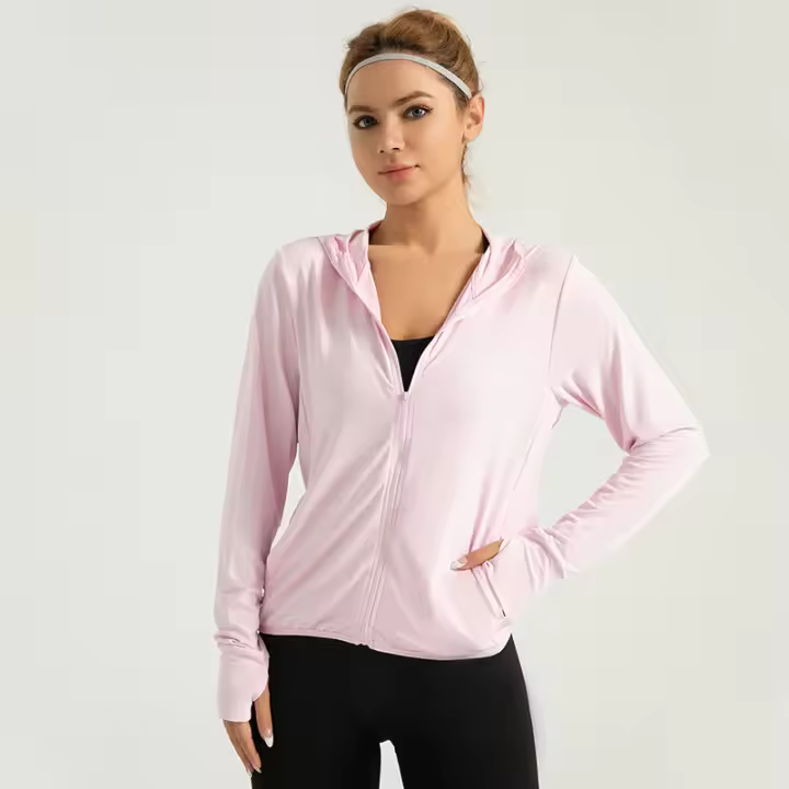 Nueva chaqueta con capucha de protección solar para mujer chaqueta de protección solar transpirable jacquard al aire libre - 1