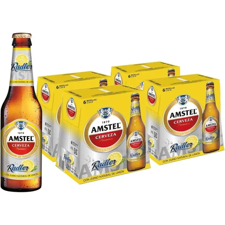 AMSTEL RADLER Cerveza con limón 3.2%vol. alc. - 4x Pack 6 botellas 250ml - Total 24 botellas - 1