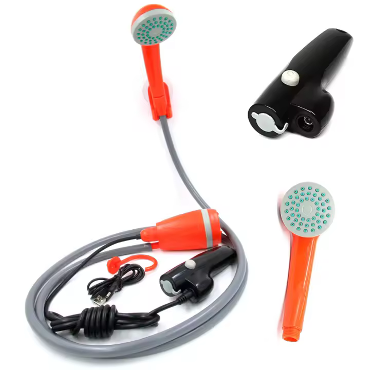 Ducha portátil para camping, bomba de ducha exterior, baterías cargables USB desmontables, para camping, senderismo, Limpieza de mascotas, Ducha de mascotas, lavado de coches - 1
