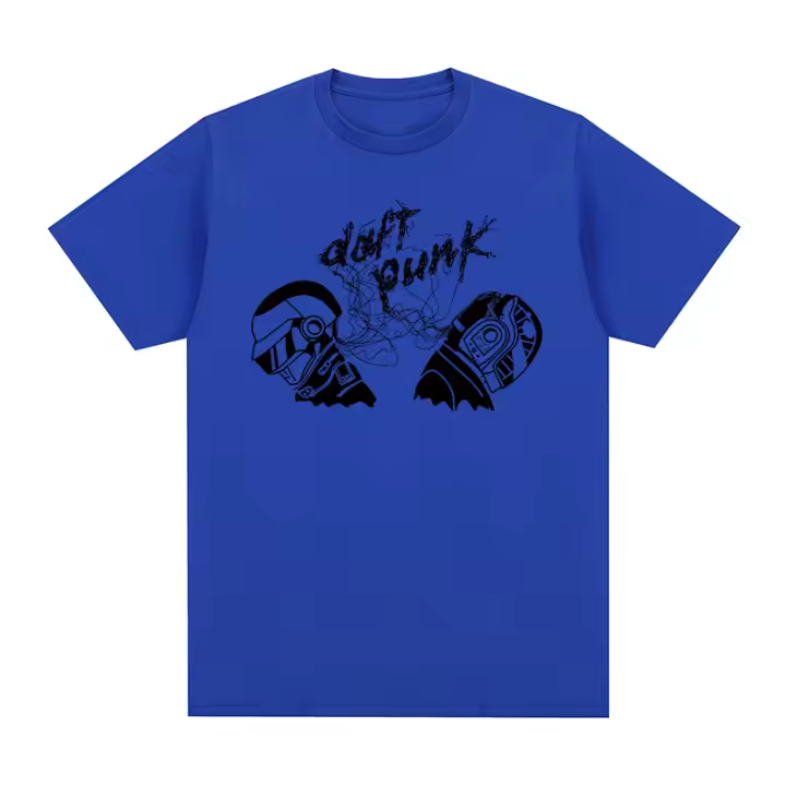 Camiseta Daft Punk Hombreras Altas De Algodón Para Hombres Y Mujeres Camiseta De Música Electrónica Tributo Unisex - 1