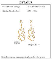 Pendientes Colgantes De Gato Dorado Para Mujer Joyería De Acero Inoxidable Forma De Animal Regalo De Navidad Accesorios Lindos Y Moda - details 3