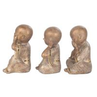 CAPRILO REGALOS & DECORACIÓN Set de 3 Figuras Decorativas de Resina "Monjes no Ve, Oye , Habla ". Adornos y Esculturas. Regalos Originales. Decoración Hogar. 17 x 12,50 x 21 cm - details 3