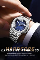 Reloj De Cuarzo Para Hombre BINBOND Marca Lujosa Resistente Al Agua Con Fecha Reloj De Pulsera De Acero Inoxidable Estilo Business - details 1