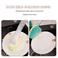 Juego De Cepillo De Limpieza Para Platos Con Botella De Detergente Y 1 Cabezal De Repuesto Para Limpieza De Cocina Herramienta De Escobilla Para Fregadero Ecológica Y Duradera - details 2