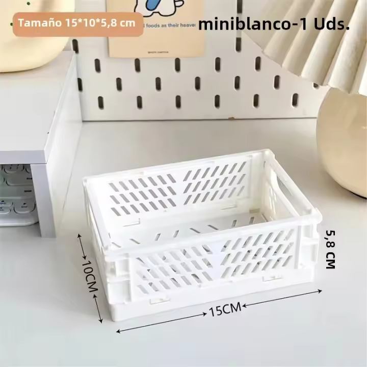 Cesta De Almacenamiento Plegable Para Escritorio Estudiante Organizador De Suministros De Oficina Caja De Almacenamiento Pila De Bolsas Pequeñas Para Cosméticos Y Artículos Variados - 1