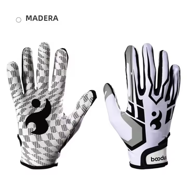 Guantes De Fútbol Profesionales Para Adultos Transpirables Antideslizantes De Béisbol Y Fútbol Americano Guantes De Mano Completo Con Palmas Ajustables Para Jóvenes - 1
