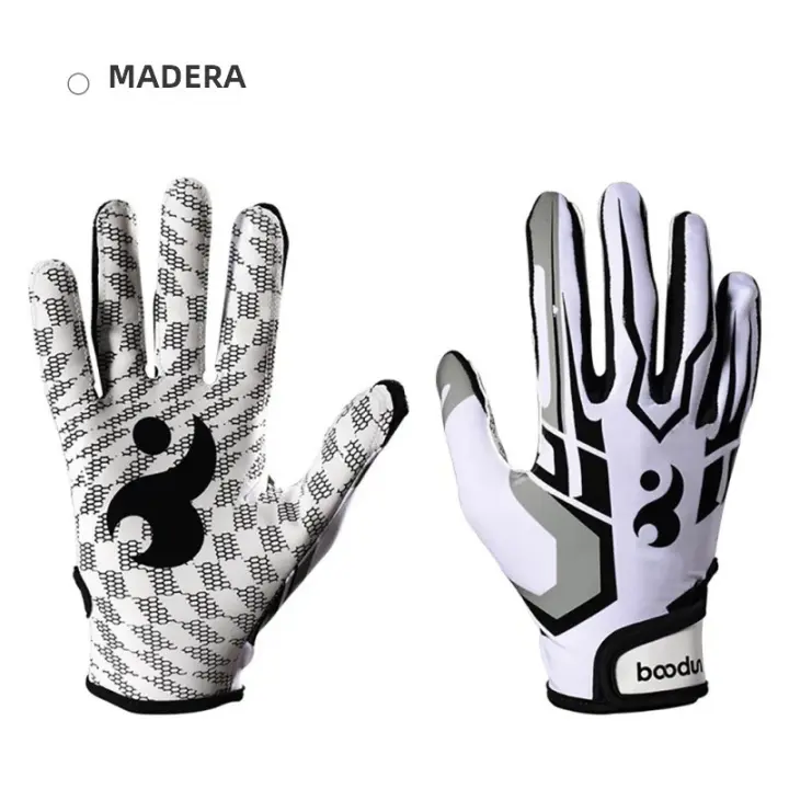 Guantes De Fútbol Profesionales Para Adultos Transpirables Antideslizantes De Béisbol Y Fútbol Americano Guantes De Mano Completo Con Palmas Ajustables Para Jóvenes - 1