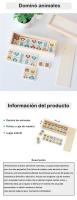 Pack de 6 a 30 unidades de dominó de madera, Dominó de dibujos de animales, regalos niños, regalos cumpleaños niños para invitados, regalos para invitados boda, detalles bautizo para invitados, Regalantes.com - details 0