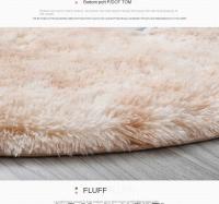 Alfombra Redonda De Peluche Suave Para Sala De Estar Decoración De Hogar Dormitorio Sala De Niños Estilo Moderno Tapete Grueso De Pelo - details 19