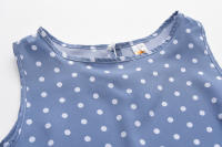Vestido De Polka Dot Con Volantes Para Mujer Sin Mangas Cuello Redondo Corte Largo Casual Vestido De Verano De Polyester - details 20