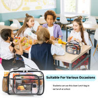 Bolsa de almuerzo transparente de gran capacidad, bolso portátil de PVC, bolsa de almacenamiento sencilla para cosméticos y artículos de tocador, bolsa de almuerzo - details 11