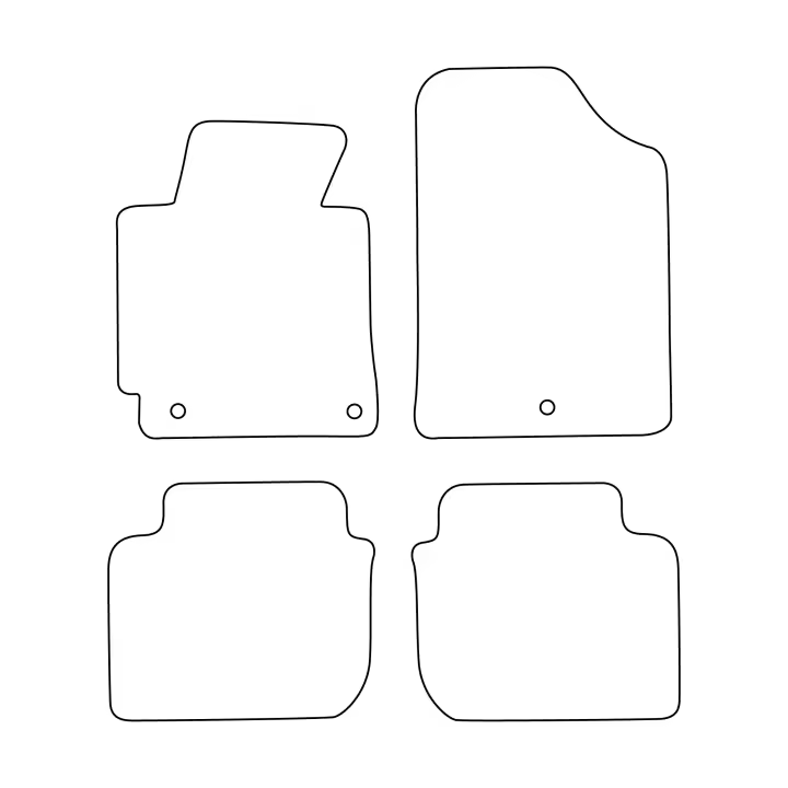 Juego de alfombrillas de terciopelo para Hyundai Elantra V 2011-2016 - acabado rojo - 1