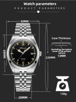 Reloj Mecánico Automático ADDIESDIVE Para Hombre Resistente Al Agua Con Luminiscencia Y Calendario Completo Pulsera De Acero Inoxidable Estilo Lujo - details 2