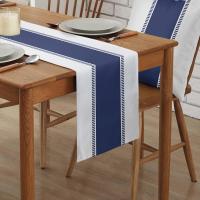 Corredor De Mesa Azul Marfil Navío Con Rayas Estilo Rustico Para Decoración De Comedor Y Cocina Reutilizable Para Fiestas En Casa - details 1