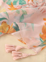 Bufanda De Pashmina Suave Estampada Con Borlas Florales Daisy Para Mujer Moda Elegante Abrigo Versátil Para Todas Las Estaciones - details 8