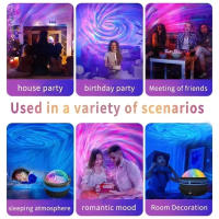 Proyector De Galaxia Colorida LED Para Decoración De Habitaciones Y Fiestas Navideñas Luz Nocturna USB Incluida - details 3