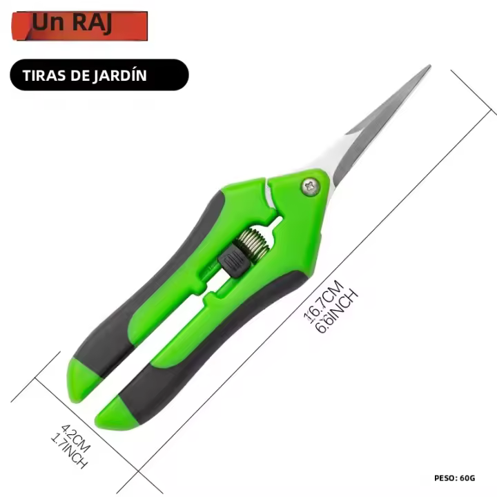 Tijeras De Jardín Airaj Antideslizantes Y Labor-Saving Para Ramas De Flores Y Frutas Con Hojas De Acero Inoxidable Y Mango De Goma - 1