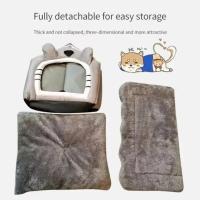 Cama Para Gato Suave Casa De Descanso Para Invierno Con Almohadilla Desmontable Tentado Cubierto Para Gatos Y Perros Recién Nacidos Suministros Para Mascotas - details 7