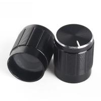 5PCS Perilla De Potenciómetro Negra Control De Volumen Rotativo Con Eje Rayado De 6mm Cúpula De Aleación De Aluminio WH148 15x17mm - details 1