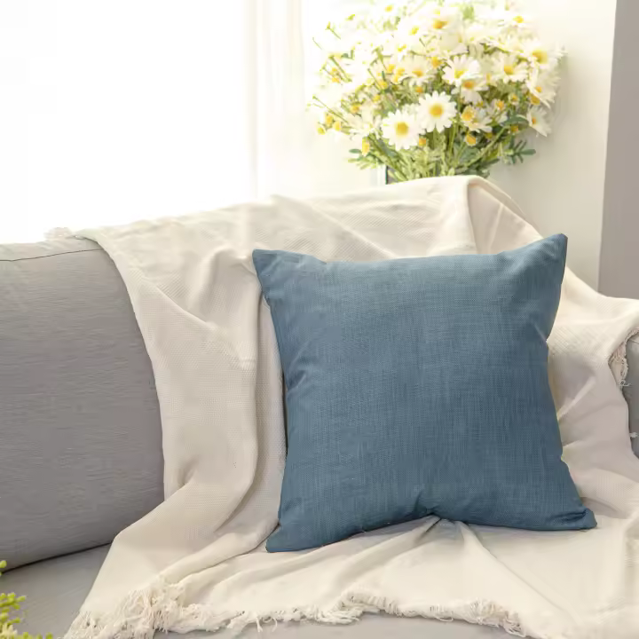 GREATOYAR Cojin de Imitación de Lino, Cojín con Relleno, Antiácaros e Hipoalergénica, para Sofá y Cama, Decoración del Hogar con Cremallera Invisible, 1 Unidad, 45x45cm - 1
