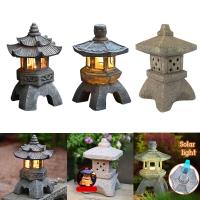 Lámpara Solar De Resina Creativa Torre De Luces De Palacio Decoración Zen Para Jardín Y Patio Iluminación Solar Pagoda Luces - details 0