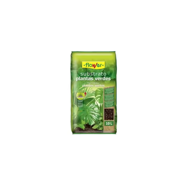 Flower Substrato Plantas Verdes - Fertilizante Plantas Interior y Exterior - 10 Litros - 1